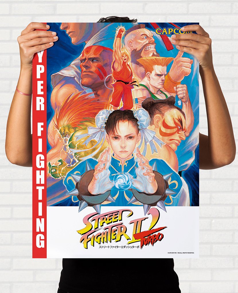 Poster Street Fighter 2 Hyper Fighting - Pôster Arcade Capcom