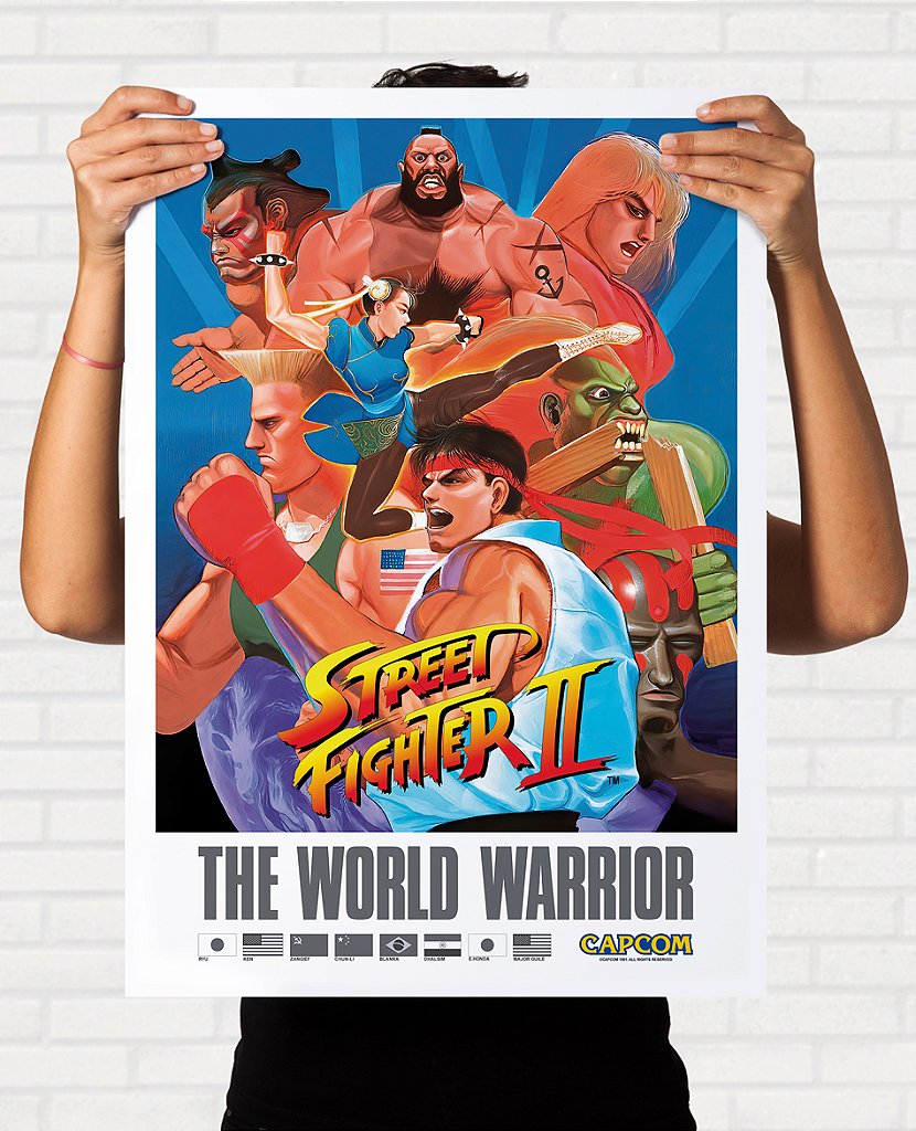 Poster Street Fighter 2 The World Warrior - Pôster Arcade Capcom