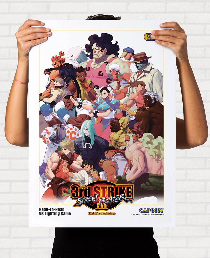 Quadro Street Fighter 3 Third Strike - Pôster Arcade Capcom