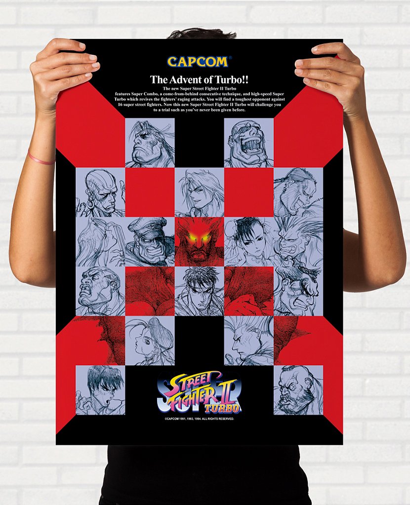 Quadro Super Street Fighter 2 Turbo - Arcade Pôster Capcom - Final