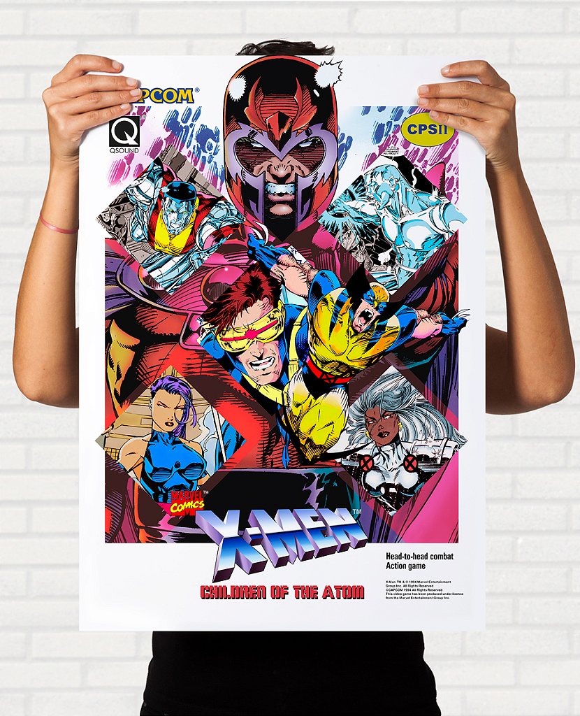 Poster X-Men Children of the Atom - Pôster Arcade Capcom Jim Lee
