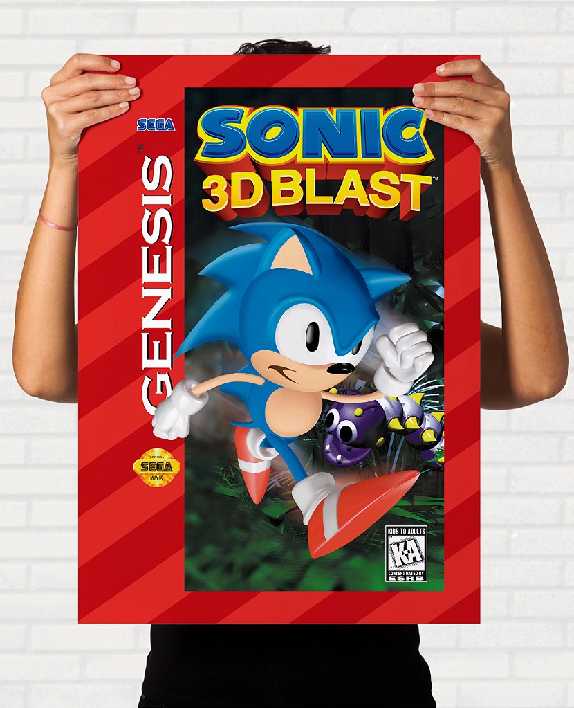 Poster Capa do Sonic 3D Blast - Sega Genesis (Mega Drive