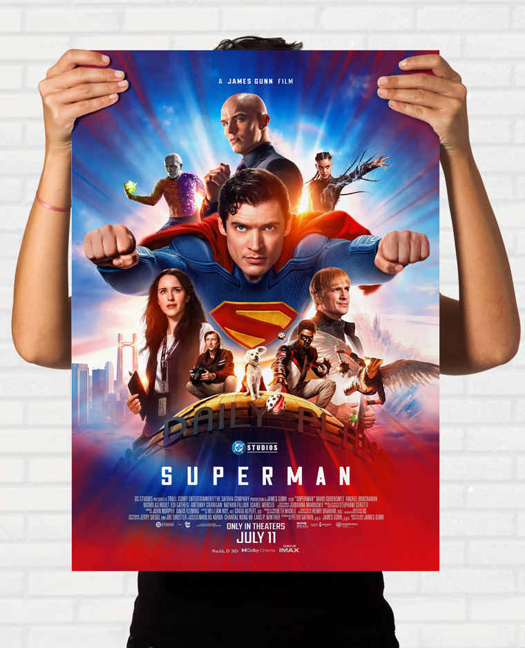 Poster Superman 2025 Pôster Filme - Final Frame Pôsteres Decorativos