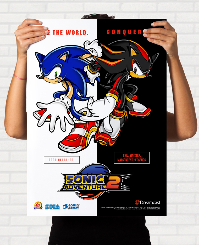 Quadro Sonic Adventure 2 Pôster Americano Sega Dreamcast - Final