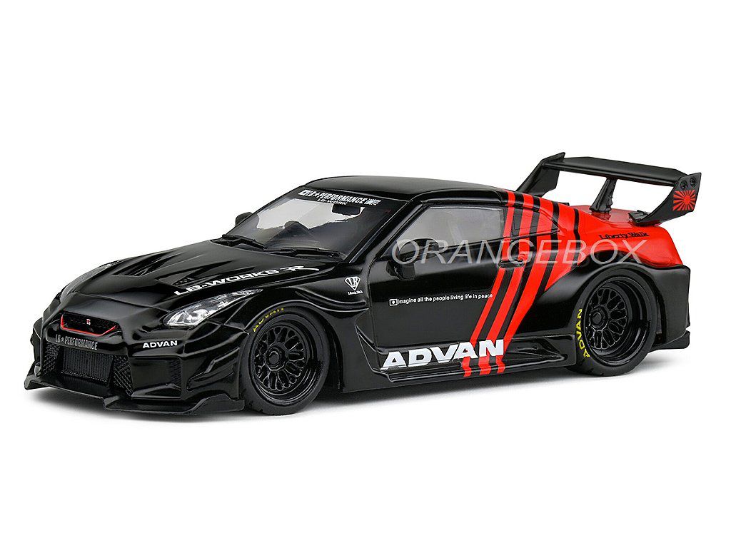 アディクション　GTR35 Nissan GTR R35 LB ADVAN 1:43 Solido - Miniaturas Colecionáveis