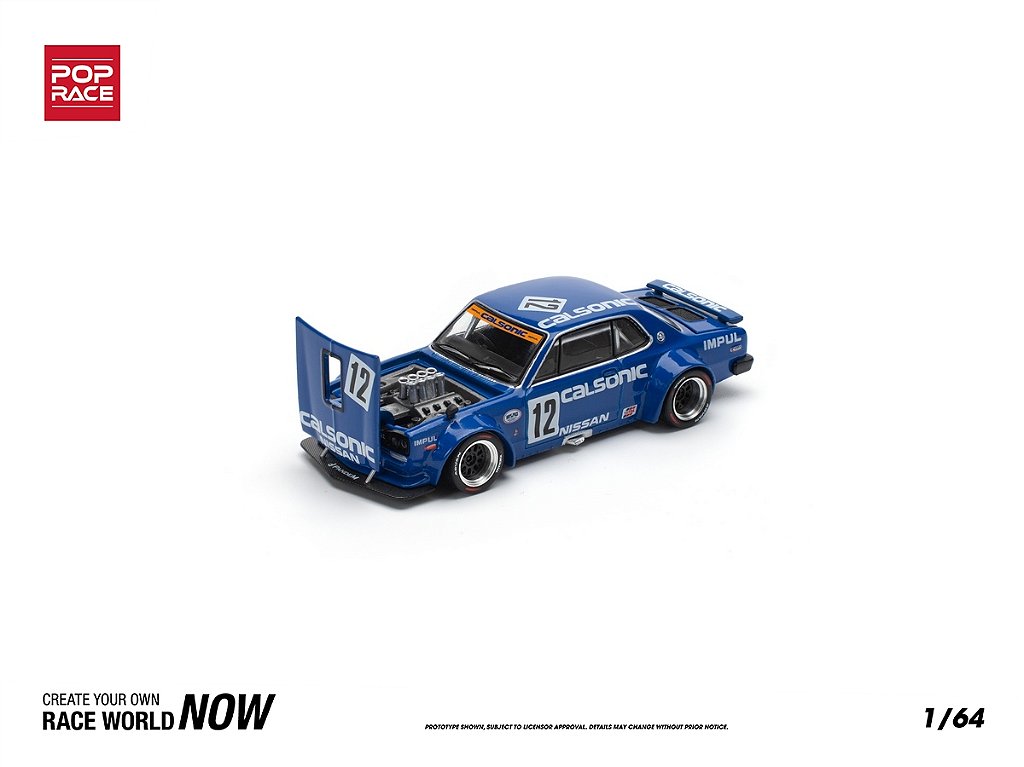 アキラレインボー Nissan Skyline GT-R V8 Drift (Hakosuka) Calsonic 1:64 POP RACE - 3