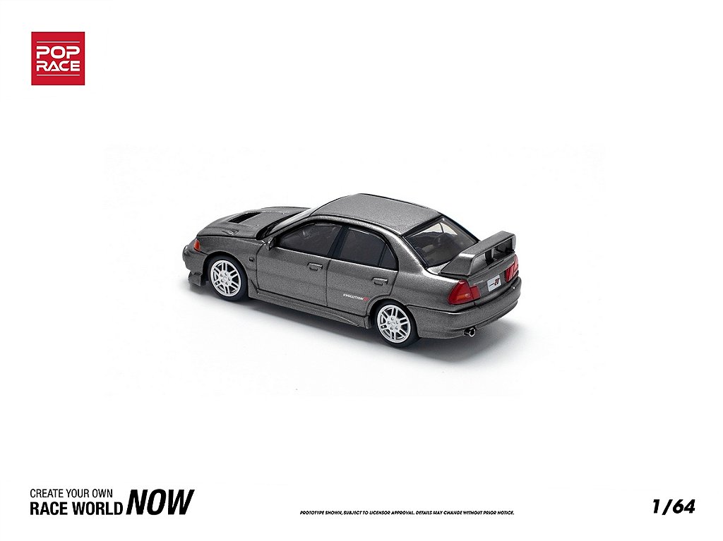 Mitsubishi Lancer Evolution IV 1:64 POP RACE Cinza - Atacado de