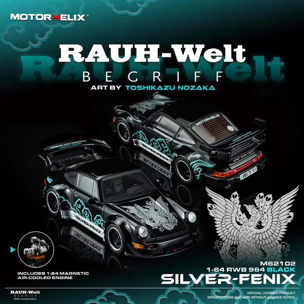 Porsche RWB 964 Silver Fenix Toshikazu Nozaka 1:64 MOTORHELIX