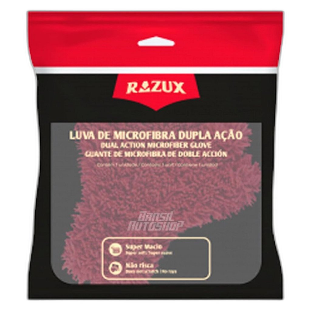 Razux Luva de Microfibra Dupla Ação