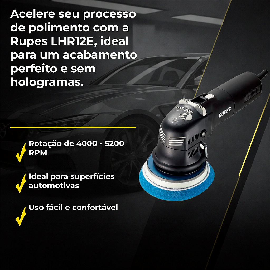 Politriz LHR12E Duetto RUPES 220V | Leve e Ergonômica - PRODUTOS