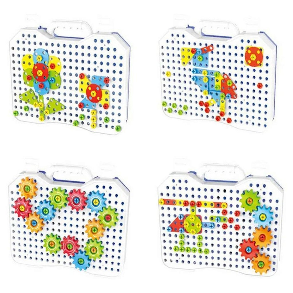 Bloco de Montar Infantil Maleta Puzzle Magic Plate 151 Peças