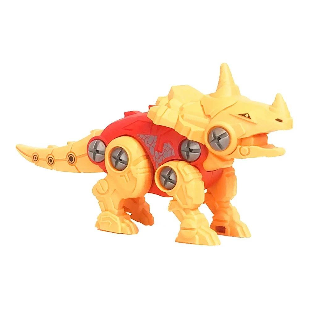 Brinquedo Blocos de Montar 4 Dinossauros com Ferramenta - 112 Peças