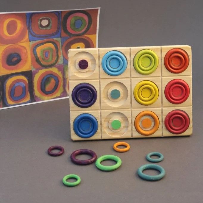 Círculos Concêntricos de Encaixe Kandinsky - Coloridos