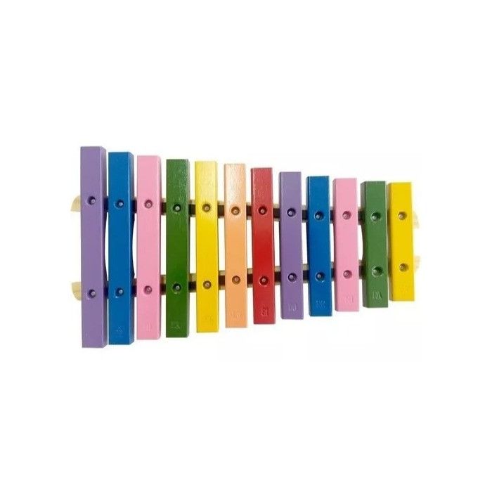Xilofone Infantil de 12 Teclas de Madeira Colorido