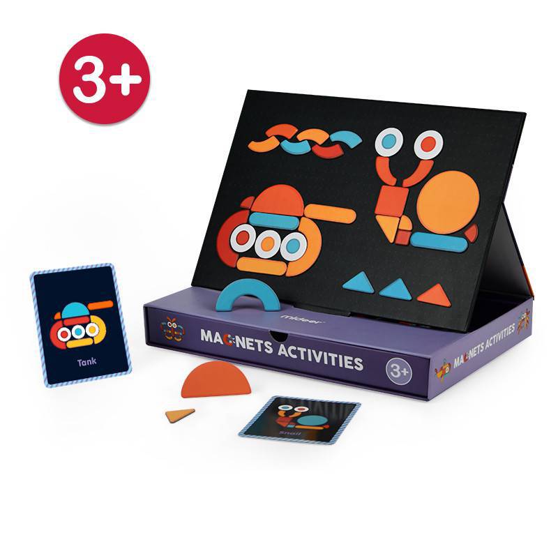 Quadro Magnético de Formas Divertidas com Jogo de Tabuleiro