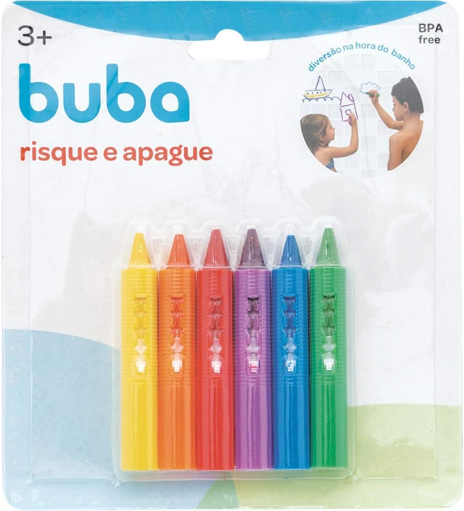 Giz de Banho Risque e Apague 6 Cores
