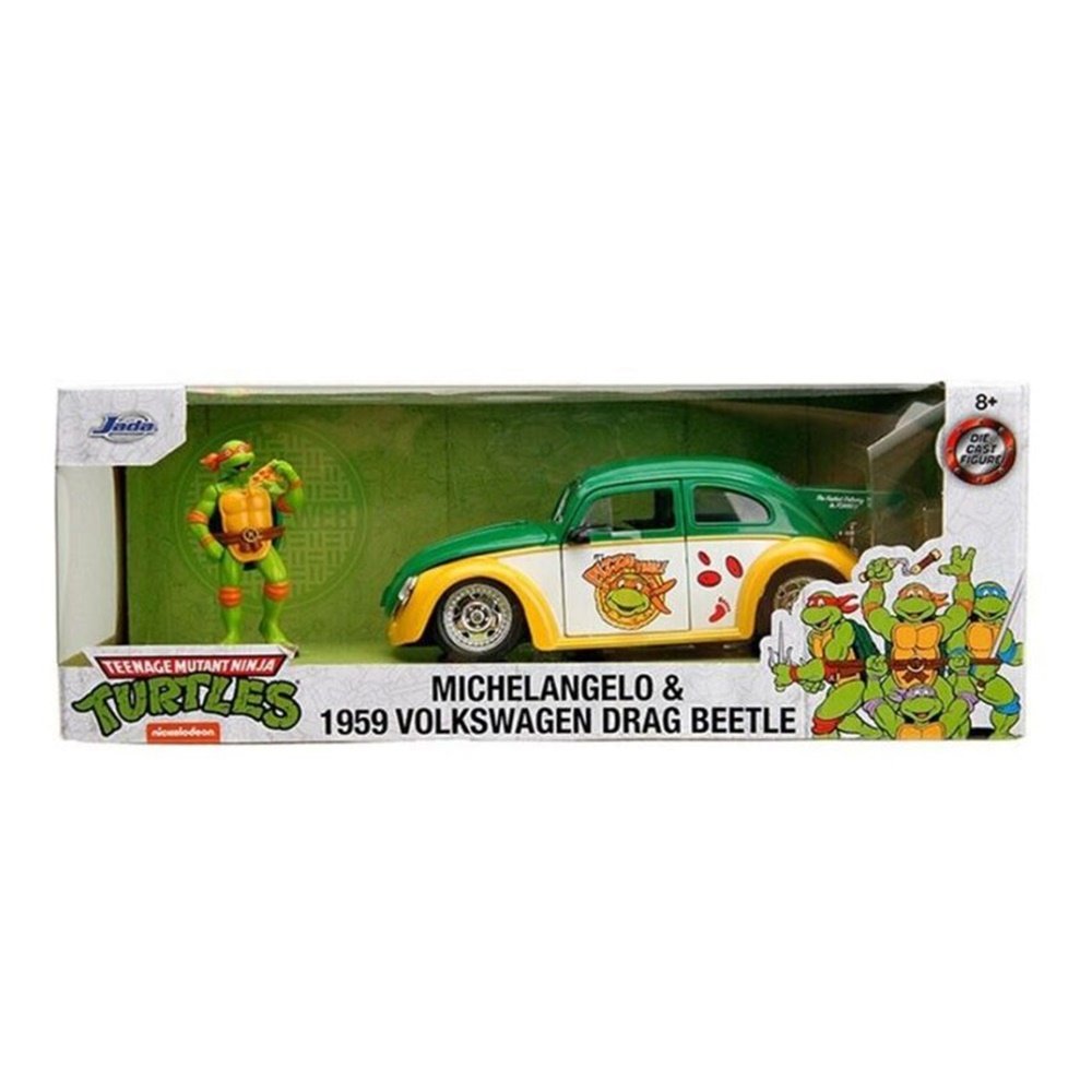 Volkswagen Drag Fusca 1959 Tartarugas Ninja + Figura Michelangelo