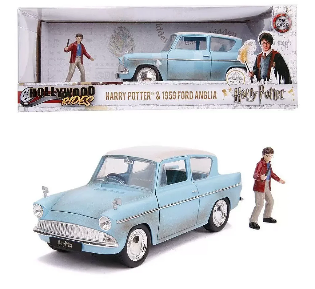 Miniatura Ford Anglia 1959 de Harry Potter com Boneco - Escala 1/24