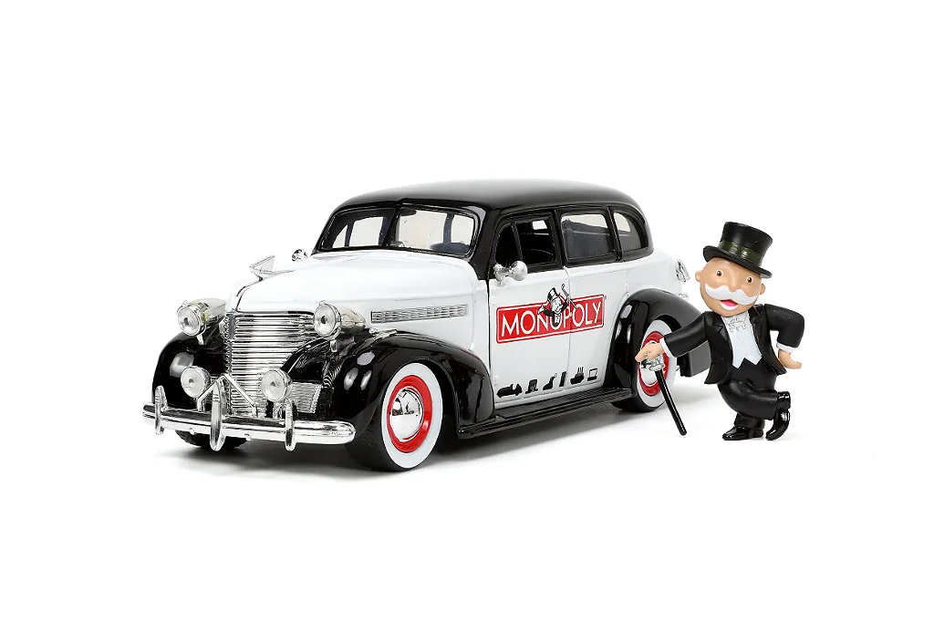 Miniatura Chevy Master 1939 com Boneco Mr. Monopoly - Escala 1:24
