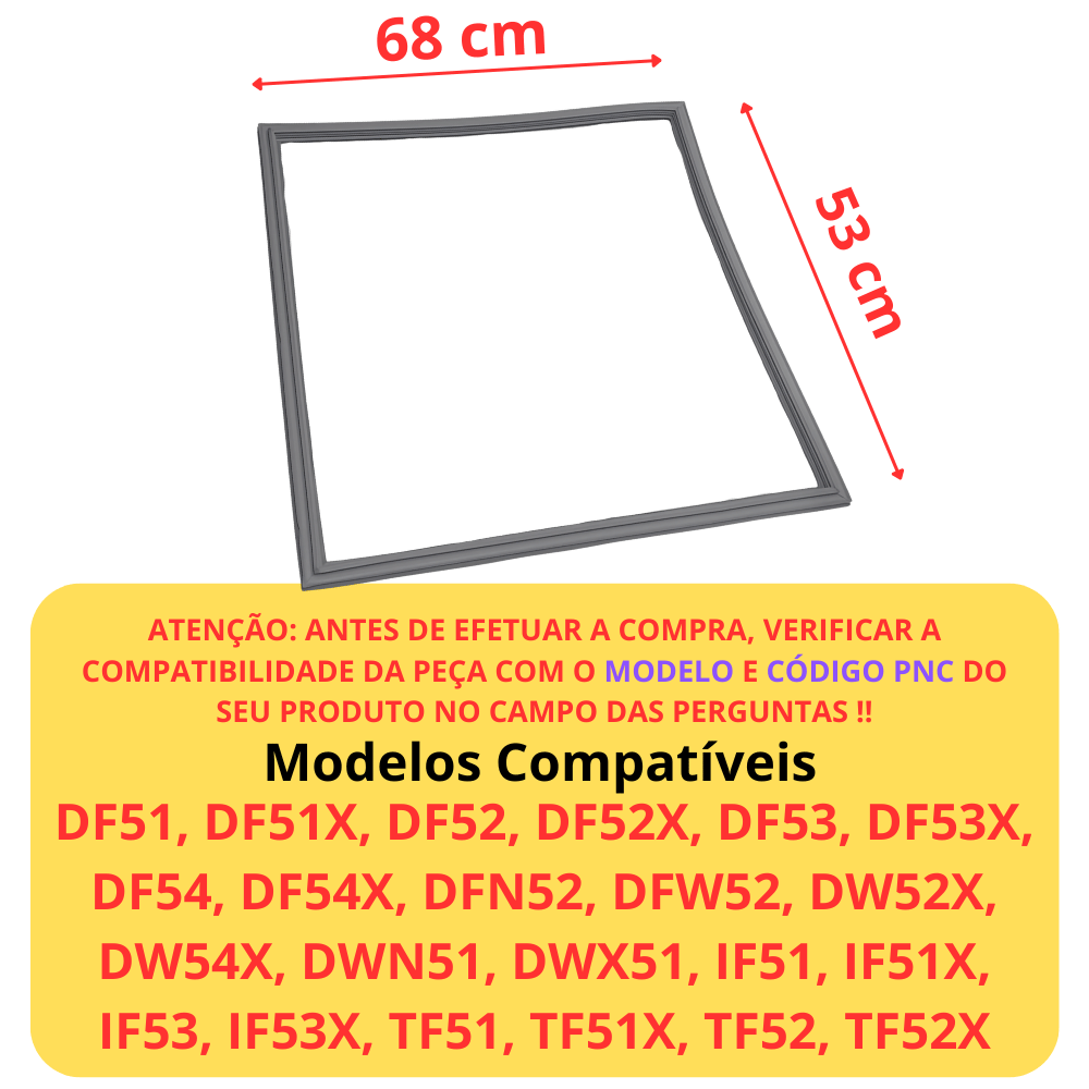 Gaxeta do Freezer Geladeira Electrolux DF51/51/53/54/X DW52/54/X