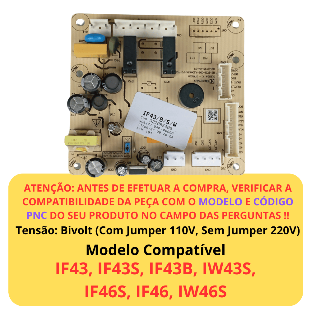 Placa Potência Geladeira Electrolux IF43 IW43S IF46 IW46S