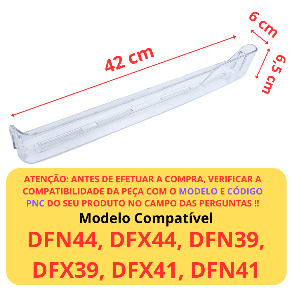 Prateleira Porta Freezer Geladeira Electrolux DFN39/41/44 DFX39/41