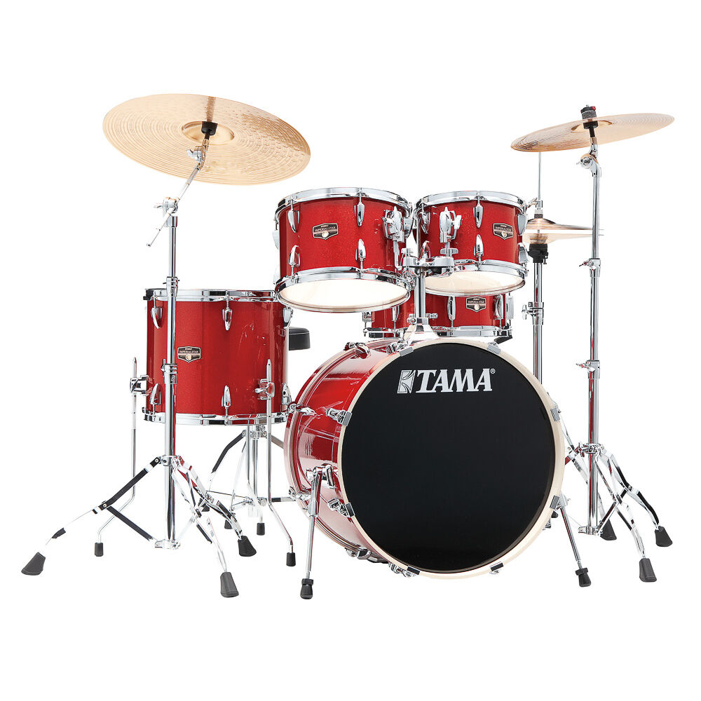 Bateria Completa (5 tambores) Bumbo 20 (Vermelho BRM) Tama