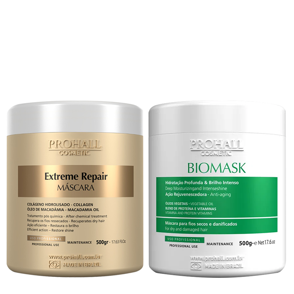 Kit Cronograma Capilar Máscara Extreme Repair + Biomask 500g