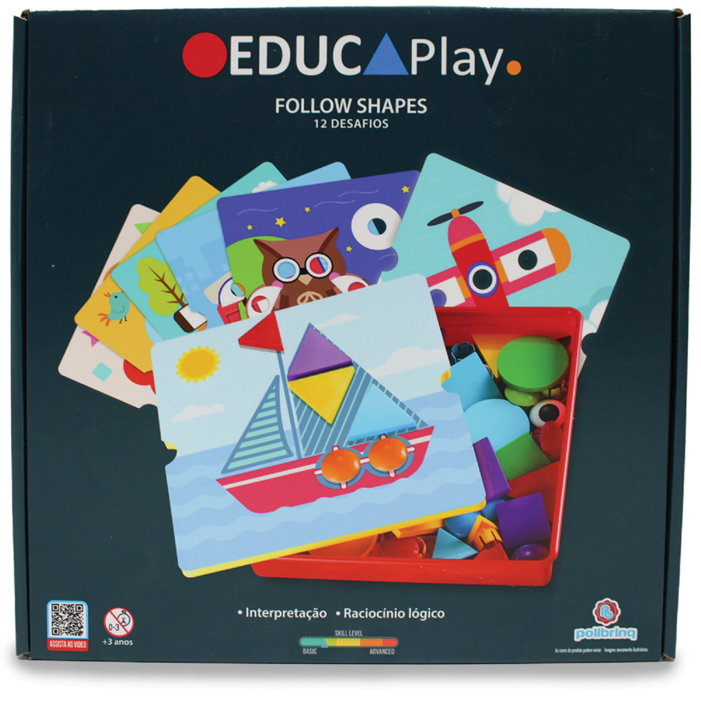 Follow Shapes Formas Educa Play 12 Desafios - Polibrinq