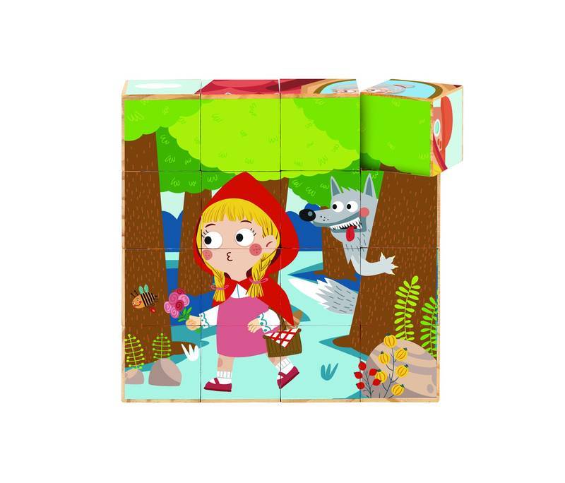 Quebra Cabeça Blocos Chapeuzinho Vermelho TF456 - Tooky Toy