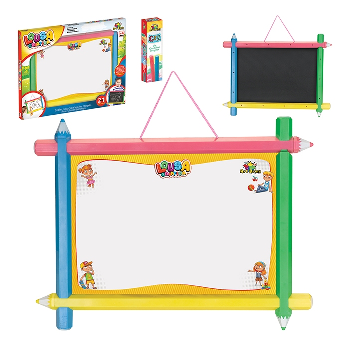 Lousa Criativa 2 em 1 Dupla Face 55 cm - Art Brink - Alternativa