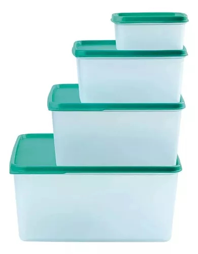 Tupperware Kit Basic Line Turquesa 4 Peças - Utensílios Brasil