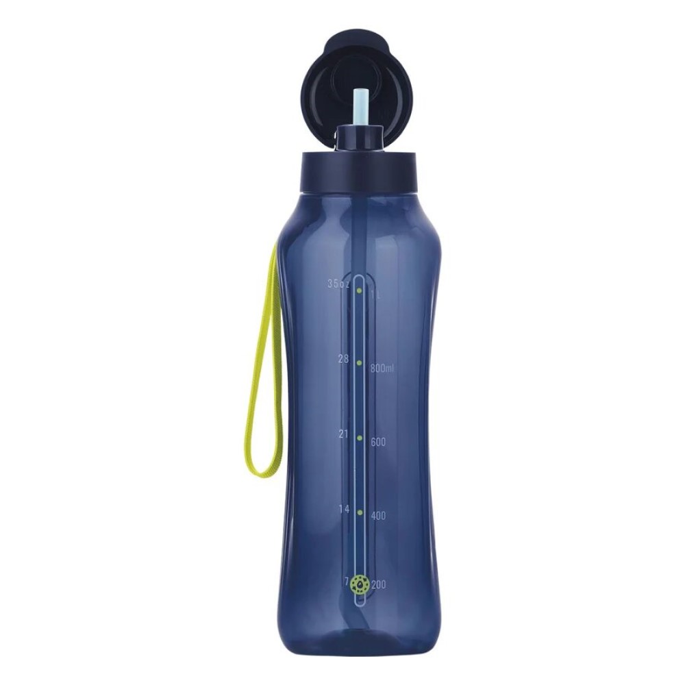 Tupperware Garrafa de Agua Aquavibe com Canudo 1,2L Mar profundo