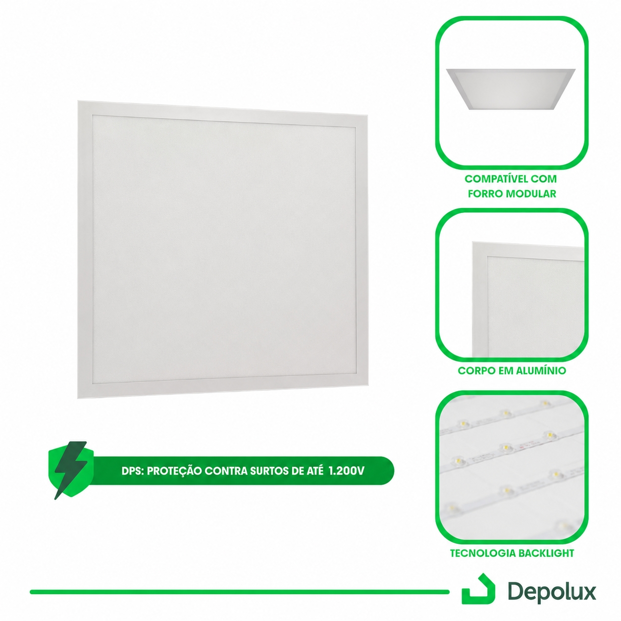 Aplicação do Painel LED 45W Embutir Blumenau