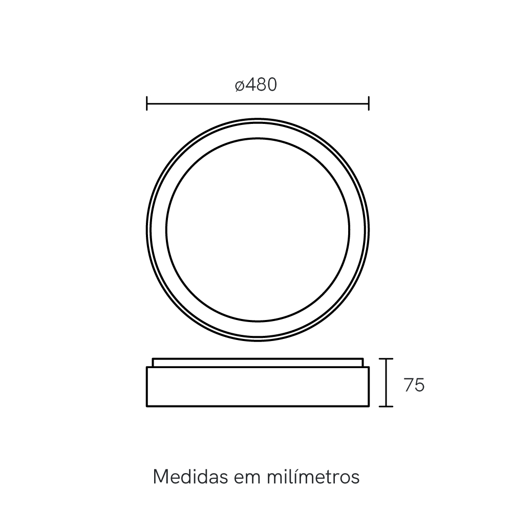 Design redondo em aço do plafon LED Arbos 38cm Blumenau