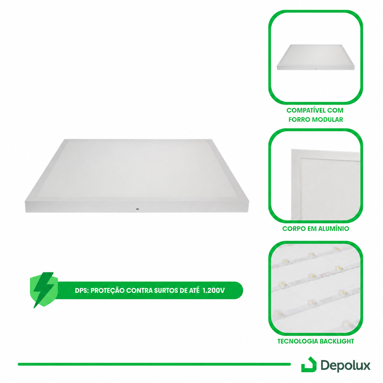 Detalhes do Painel LED Sobrepor 45W