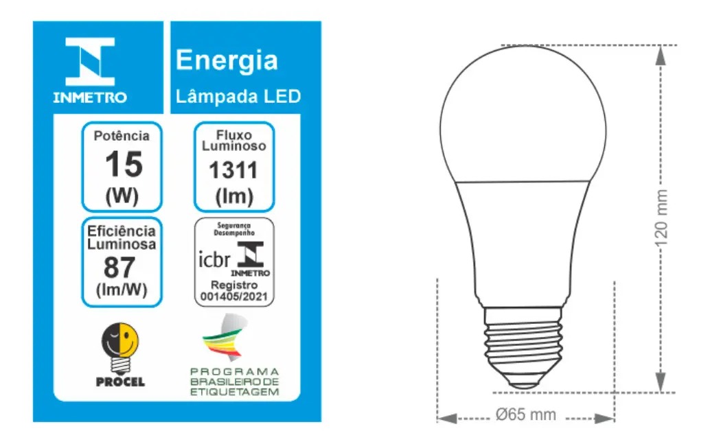 Características do kit com 10 lâmpadas LED Taschibra 15W TKL90