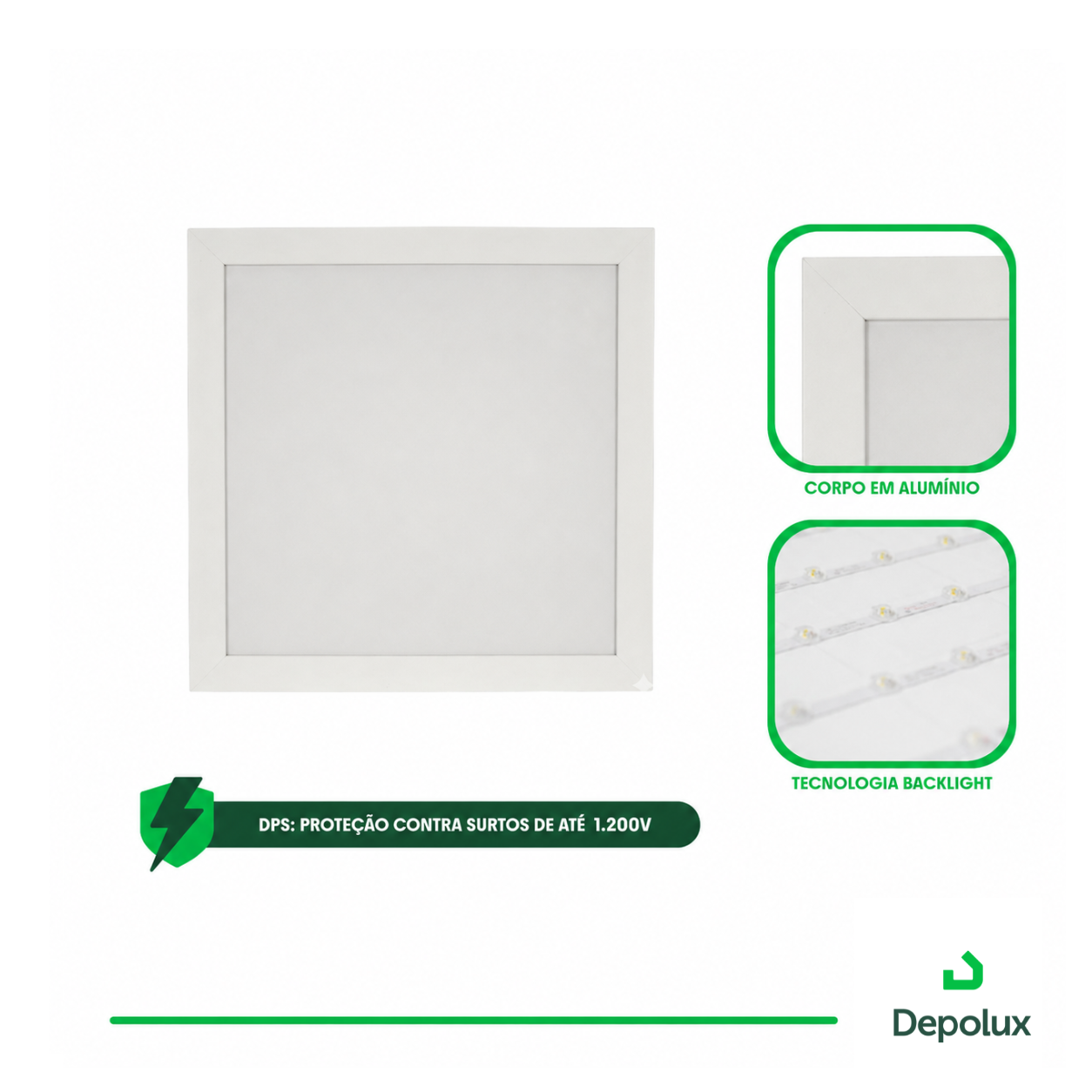 Detalhes do Painel Backlight LED Blumenau corpo em alumínio tecnologia backlight e DPS
