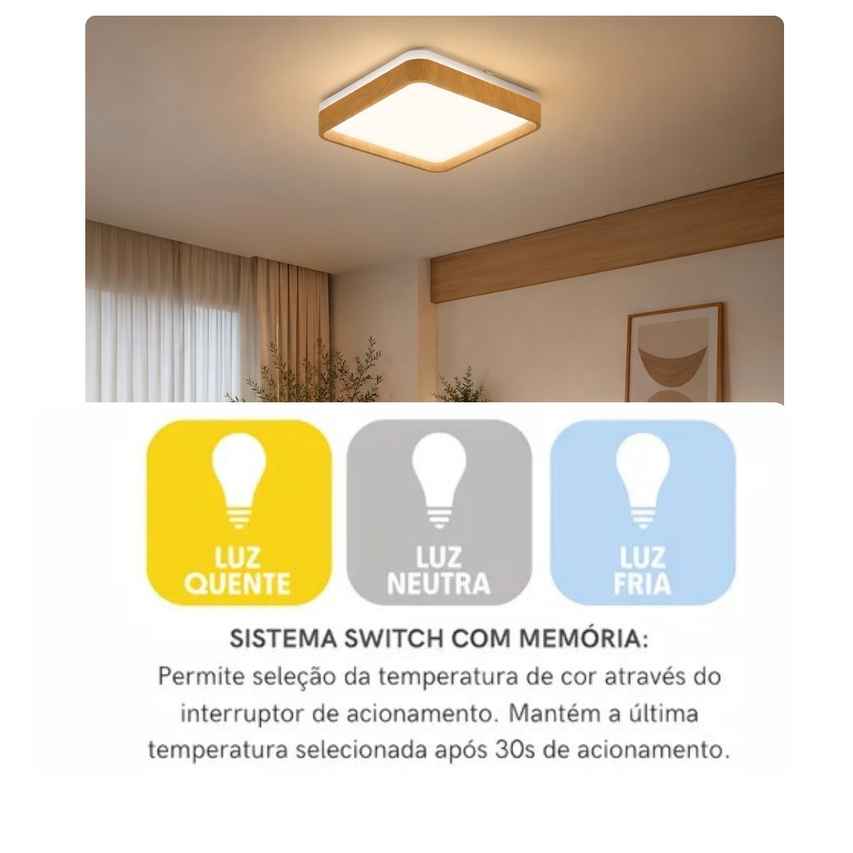 Luz uniforme do plafon LED Duetto 18W Blumenau