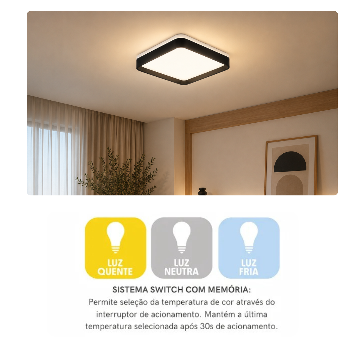 Luz uniforme do plafon LED Duetto 18W Blumenau