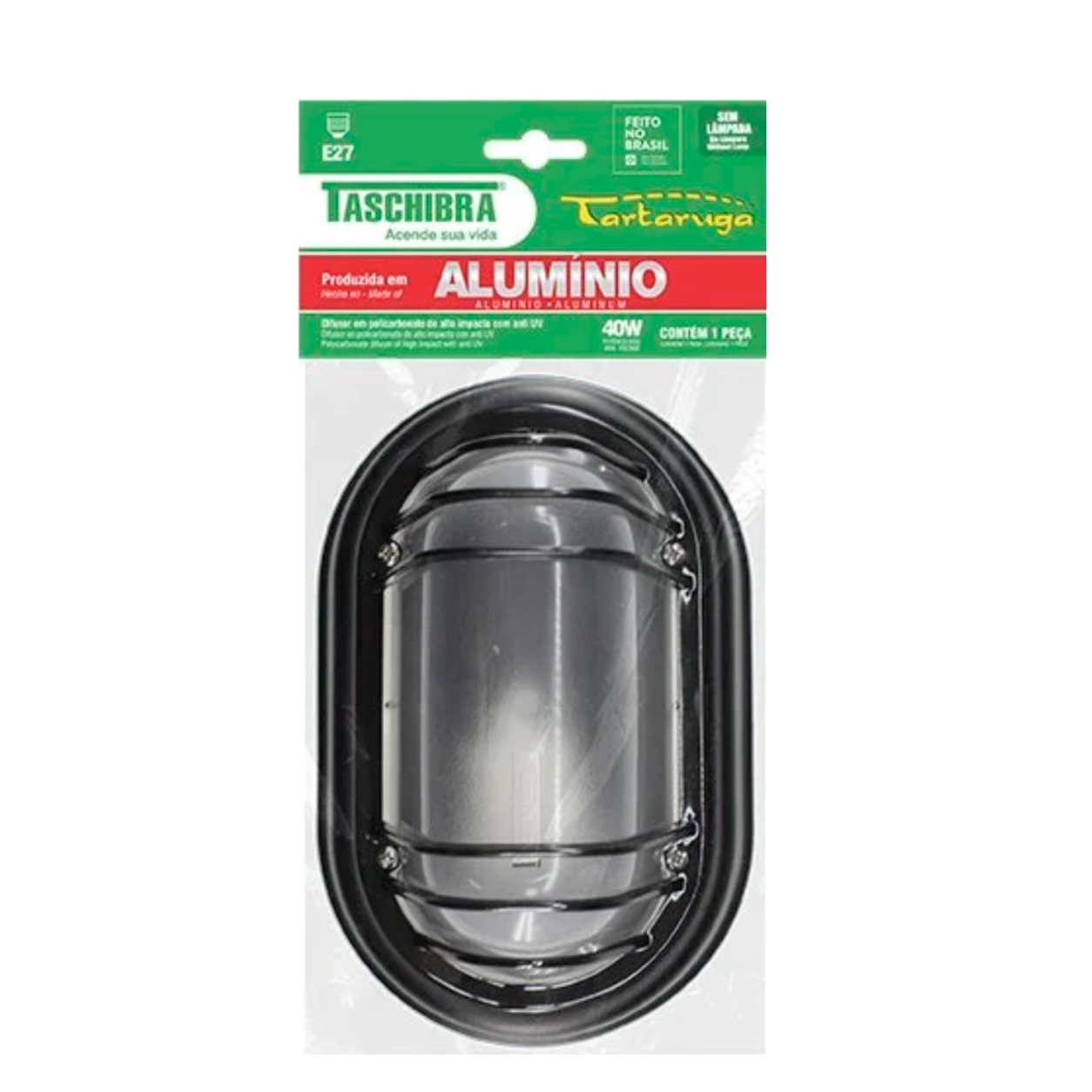 Arandela Taschibra Tartaruga Suprema Alumínio E27 Preto IP65