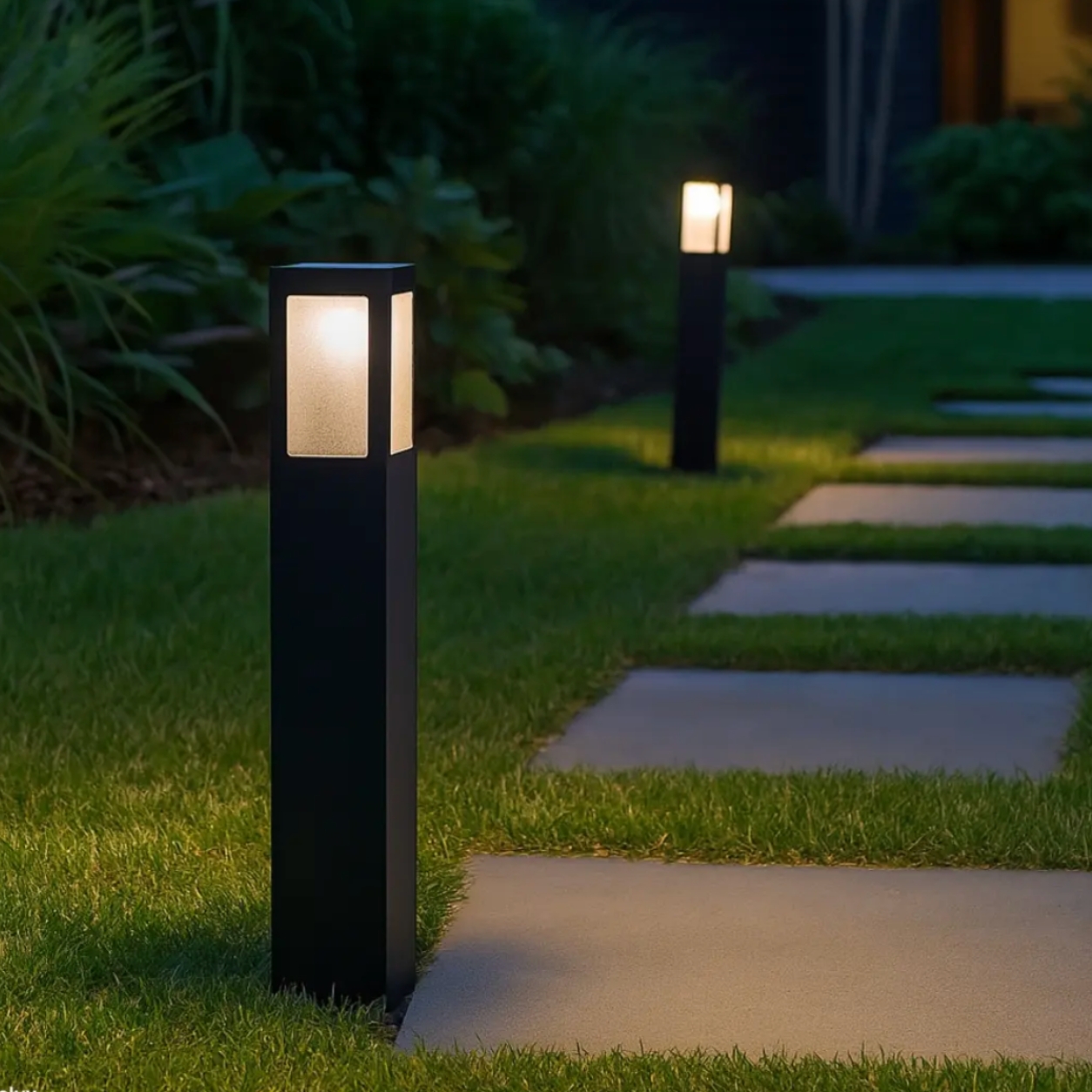Poste Balizador 70cm Para Jardim Externo Piso Chão E27 Preto Bivolt Germany