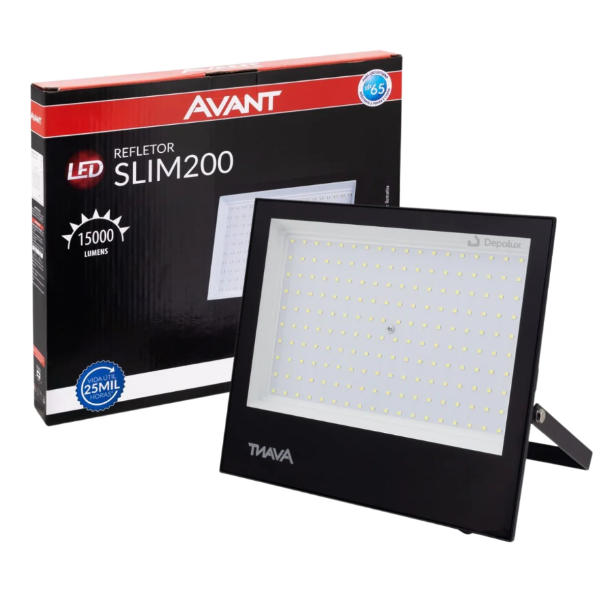 Refletor LED 200W Holofote Externo IP65 Slim Luz Fria 6500K Avant