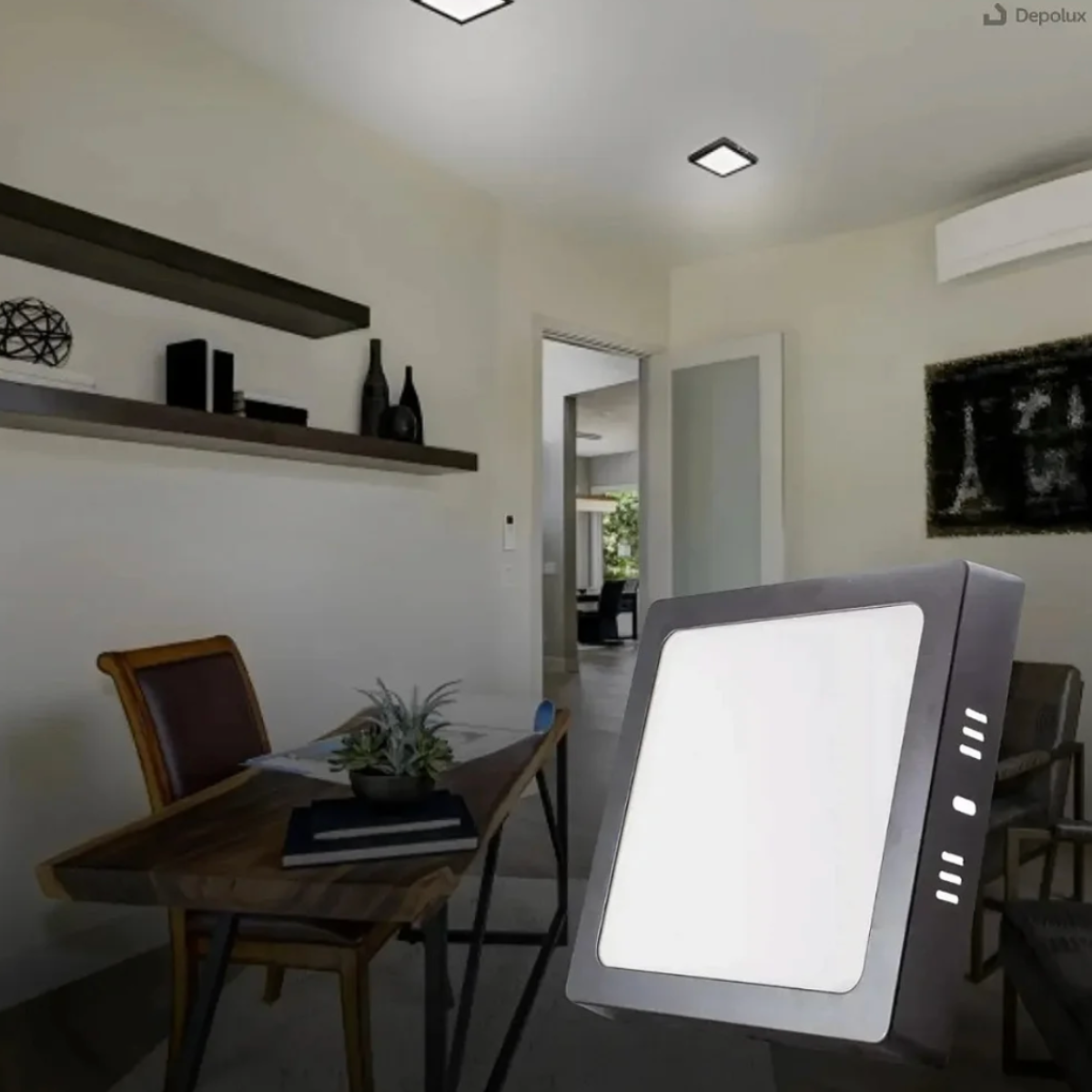 Instalação de sobrepor do plafon LED quadrado 12W Depolux