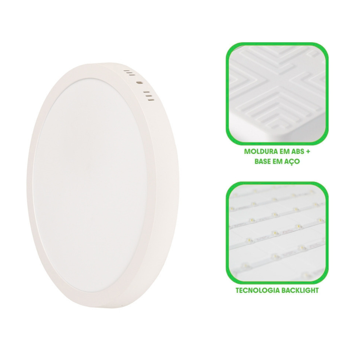 Instalação de sobrepor do painel LED redondo Play 24W Blumenau
