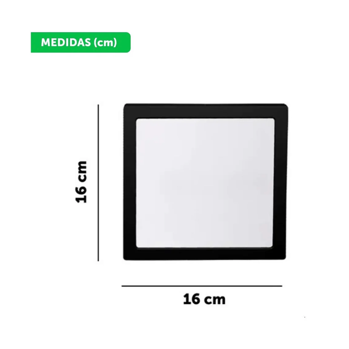 Design quadrado preto do plafon LED 16cm Depolux