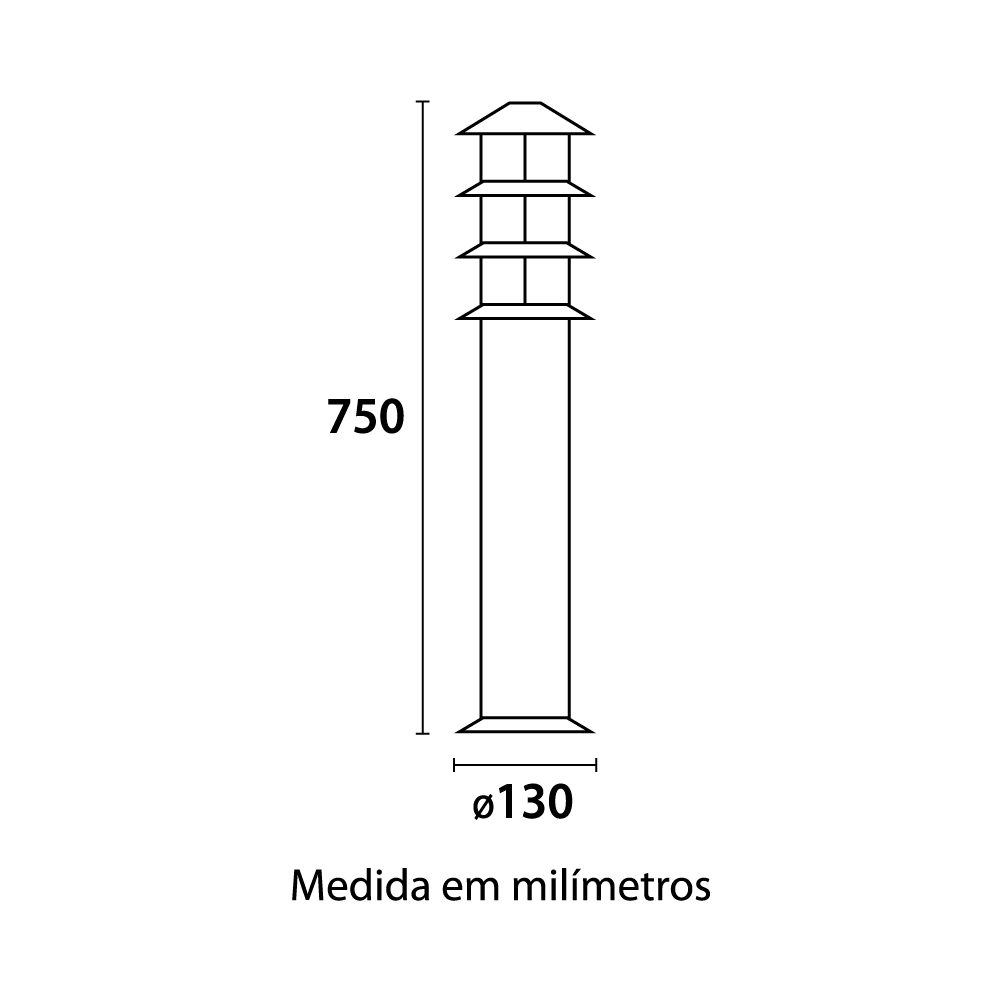 Instalação do poste balizador Oriental com base E27 e kit de fixação