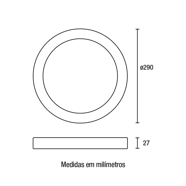 Design redondo branco do painel LED Play 29cm Blumenau