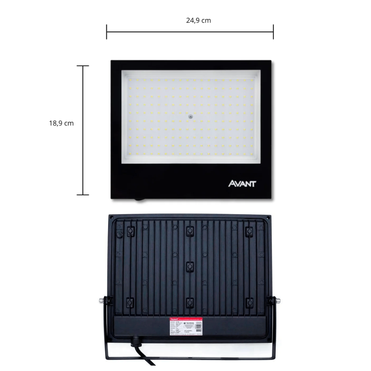 Design slim em alumínio e vidro do refletor LED 200W Avant