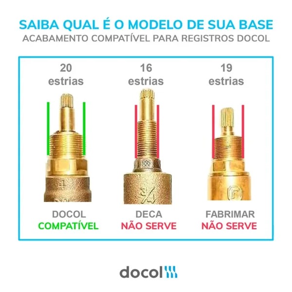 Acabamento Docol original com garantia vida toda